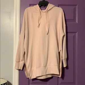 blush aerie side zip hoodie